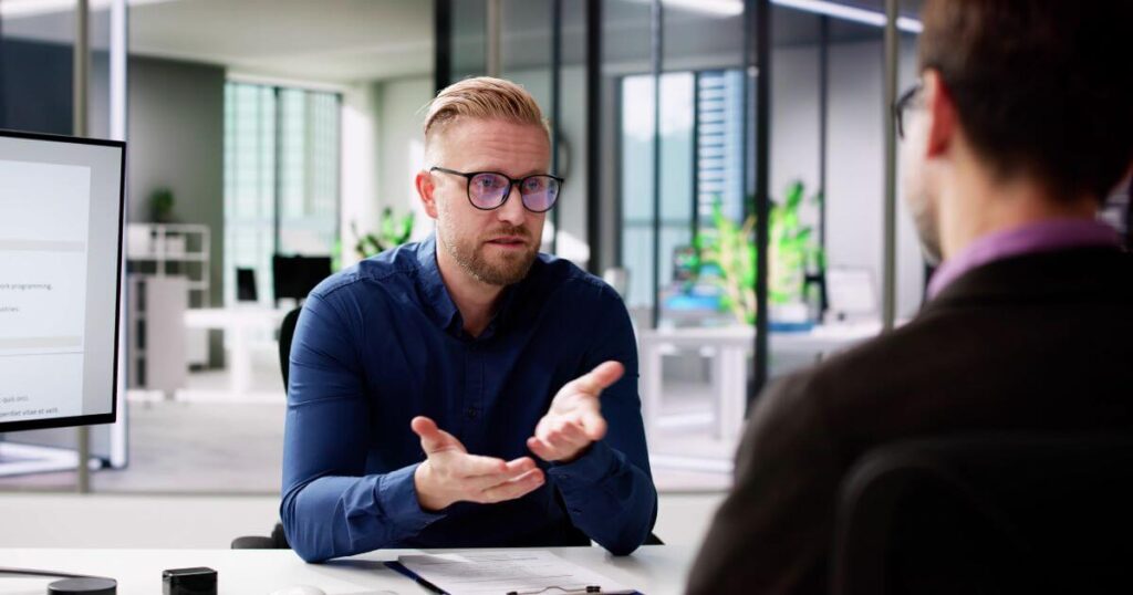 pharmacy recruiter interviewing pharmacist candidate